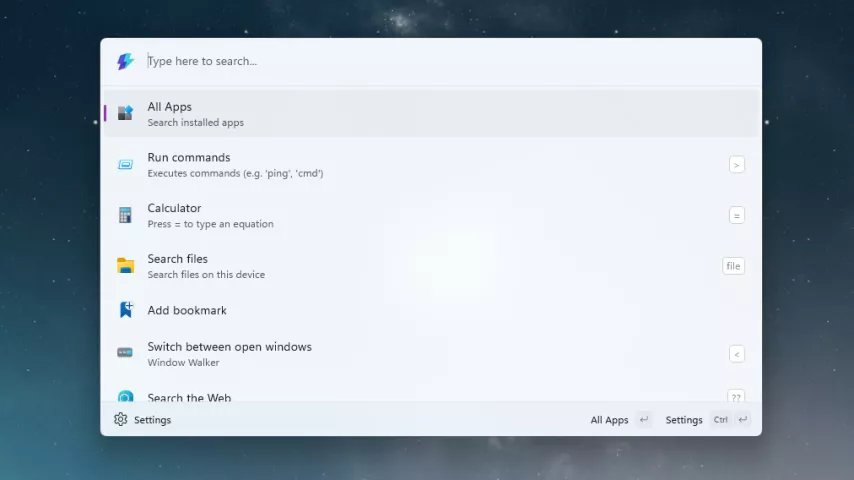 Windows Search Rebind to Command Palette